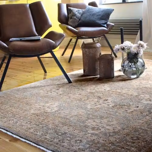 MY Obsession Designtapijt My Laos 467 Modern Etno Beige en Zilver met Franjes B: 80 cm, L: 235 cm
