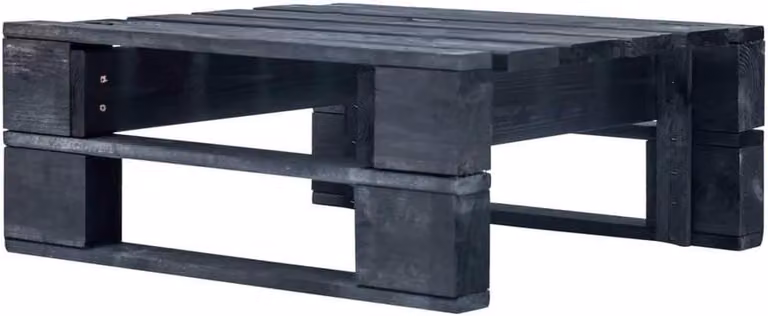 Houten Pallet Poef Voetenbank van Geïmpregneerd Grenenhout B/D/H: 60 x 25.5 x 20 cm
