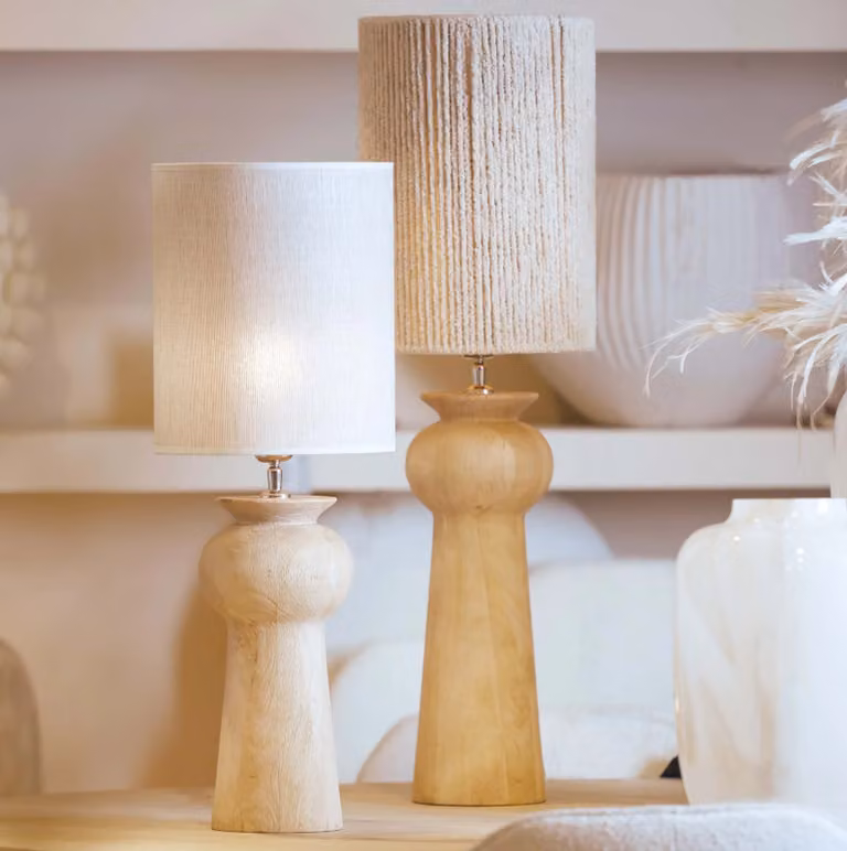 Light & Living Baglio tafellampvoet, hout, bruin, B: 17 cm, H: 35 cm