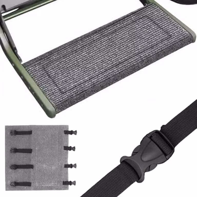 Grijs Camper Opstaptapijt met Antislip en Verstelbare Gespen - 45 x 46 cm
