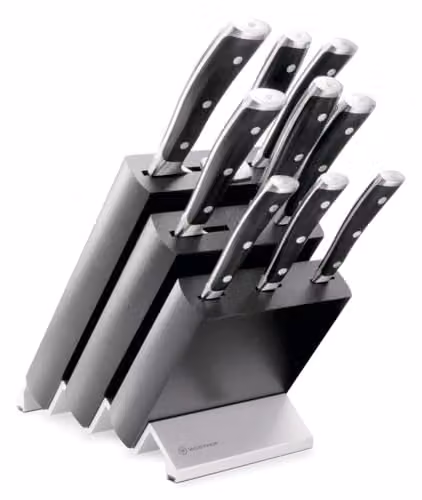 WÜSTHOF Classic Ikon Messenset met 9 messen en zwart messenblok