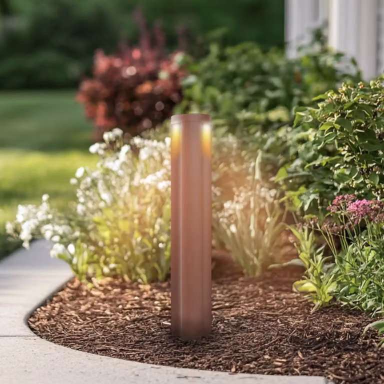 Lucande Raiku LED tuinpadverlichting, cilinder, brons/bruin, aluminium, 65 cm