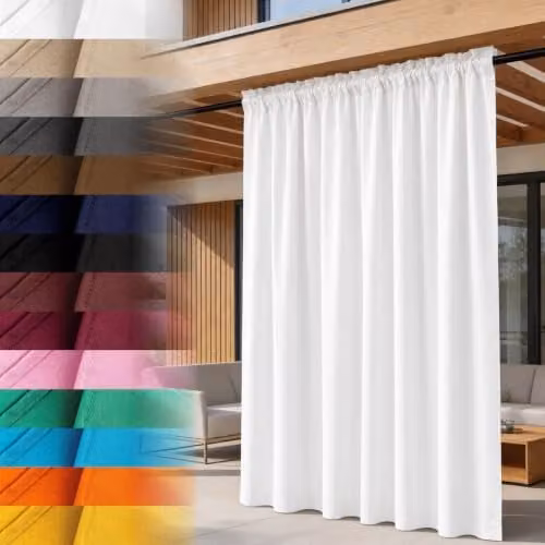 Lantigo Buitengordijn Wit 155 x 190 cm Waterafstotend Polyester Oxford 500D voor Pergola, Prieel of Carport