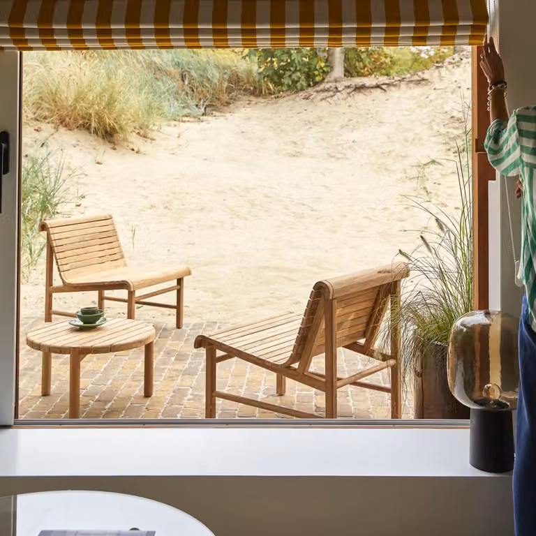 Hélen 2-zits loungeset van gerecycled massief teak - Naturel