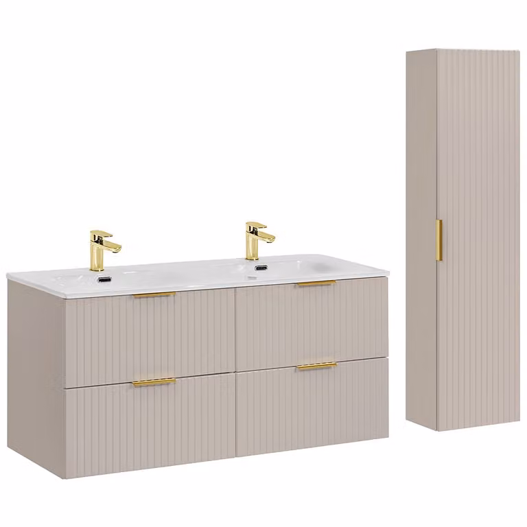 Lomadox Adelaide 2-delig badkamermeubelset met 120cm wastafel in kasjmier