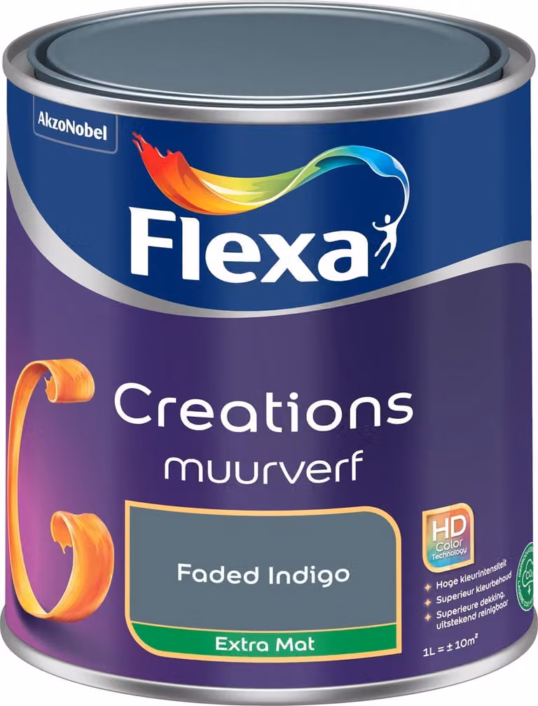 Flexa Creations Muurverf Extra Mat - Faded Indigo - 1 l