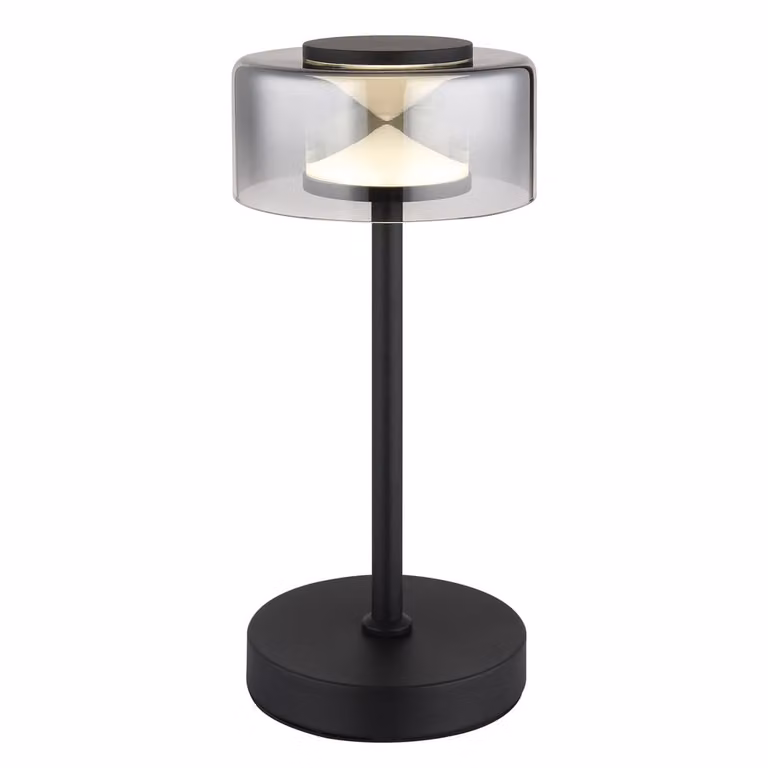 Globo Belinda Design LED-tafellamp zwart/transparant Ø 15 cm