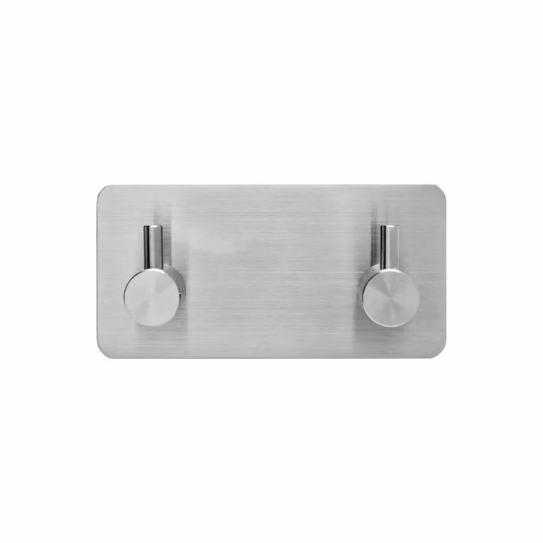 XIVADA Handdoekhaken Duo - RVS - Zilver - 2 in 1 met Plakstrip