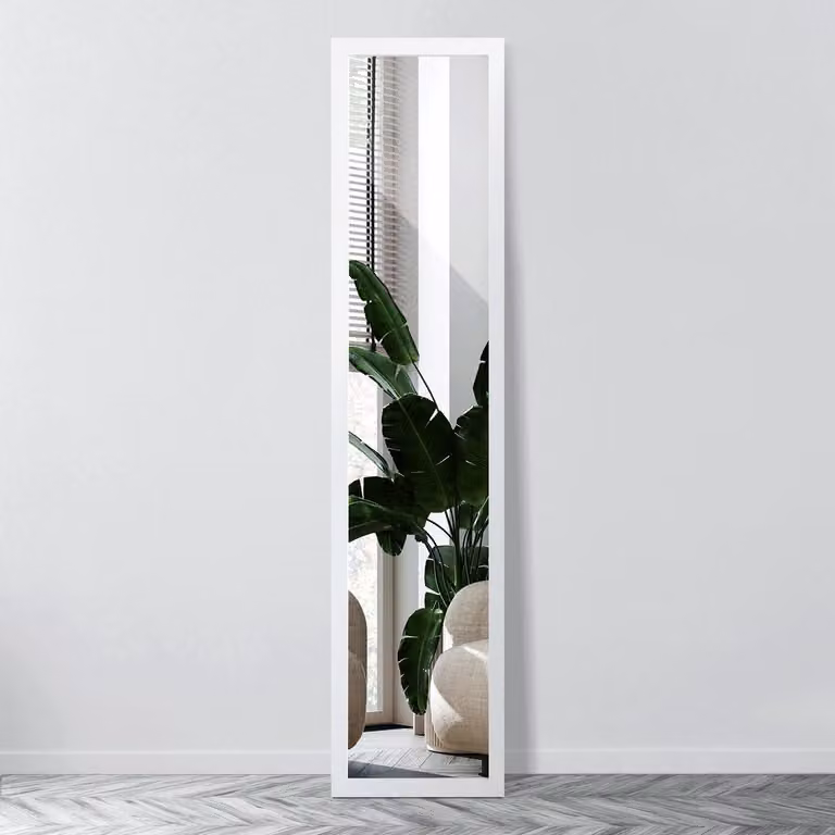 Wallfluent Staande Spiegel met Witte MDF Lijst - 36 x 156 cm