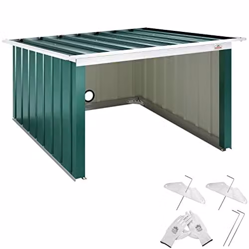 Gardebruk Robotmaaier Garage met Platdak - Metaal - Groen - B/D/H: 89 x 90 x 54 cm