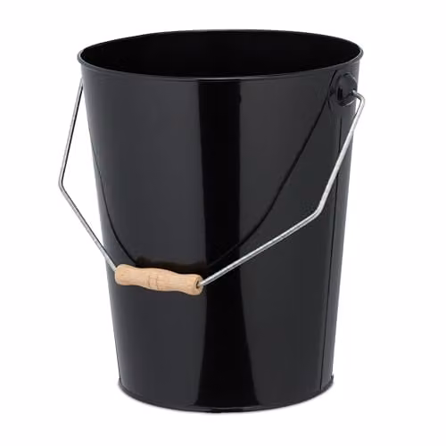 Relaxdays Kolenemmer met hengsel, zwart-bruin, metaal en hout