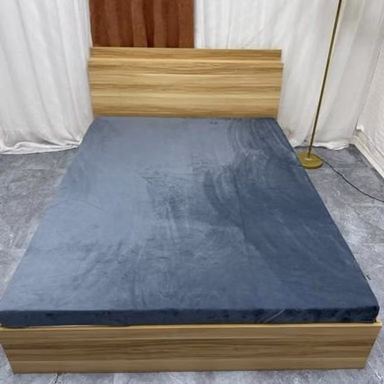 Japanse Futon Topper Blauw - Vloermatras Tatami met Traagschuim Vulling - B/D/H: 120 x 200 cm