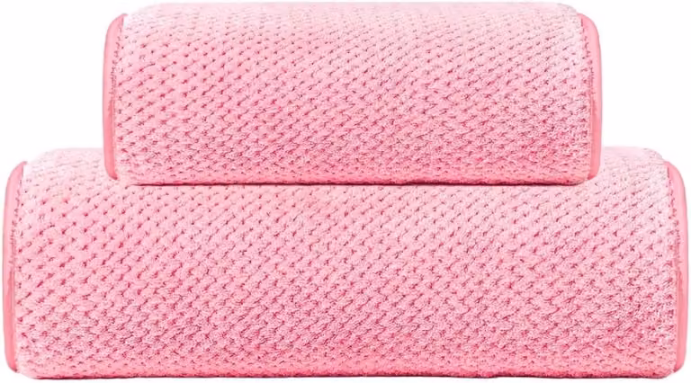 2-delige absorberende handdoekenset voor volwassenen in het roze