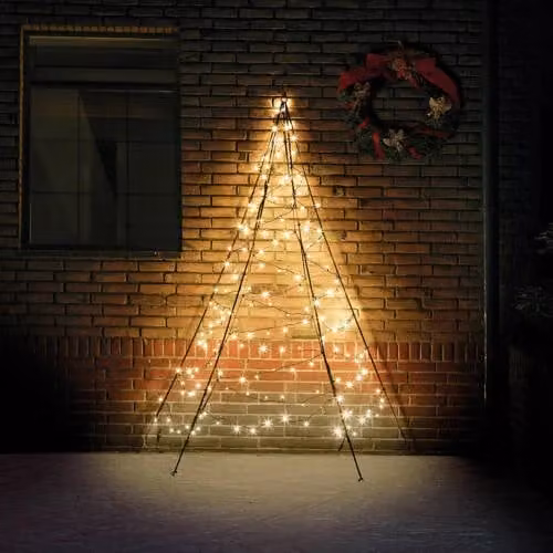 Fairybell muurkerstboom met 180 warm witte LED-lampjes, 200 cm