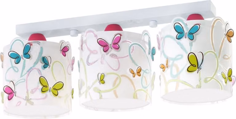 Dalber Butterfly Plafondlamp voor de kinderkamer, Multicolor en Wit