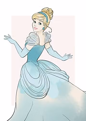 Komar Disney Cinderella Beauty Poster, Multicolour, 50 x 70 cm