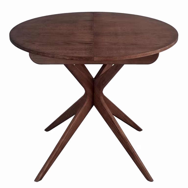 RAGABA Jubi Ronde Uitbreidbare Eettafel in Notenhout, Bruin, Ø 90 cm