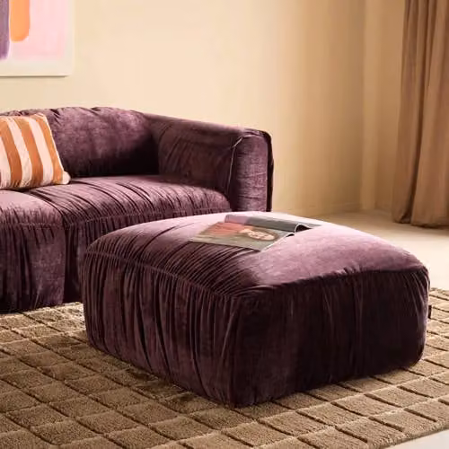 NOUS Living Kaia hocker met stoffen bekleding