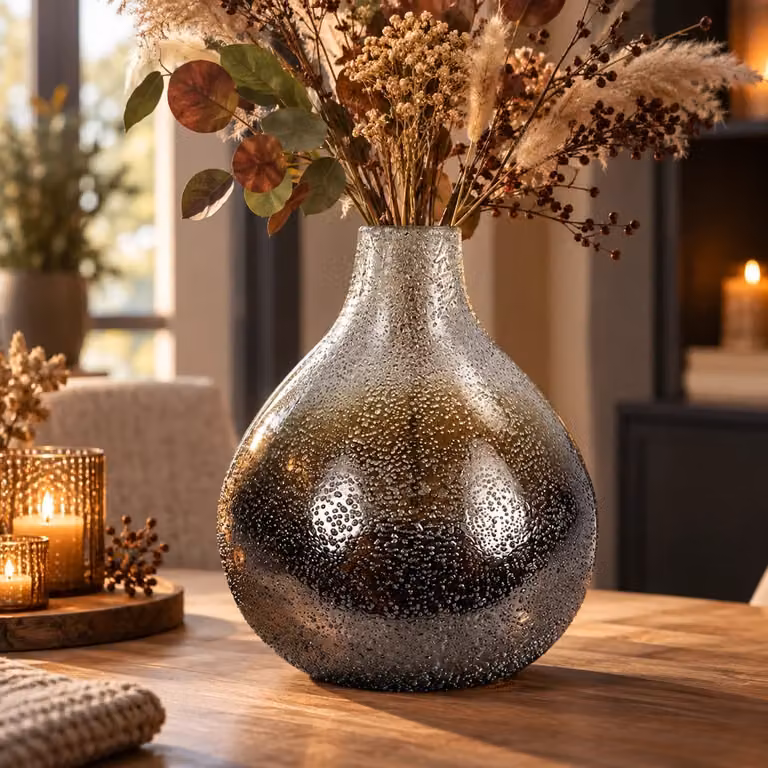 Countryfield Glazen Tafeldecoratie Brons Wit B: 40 cm, D: 30 cm, H: 40 cm