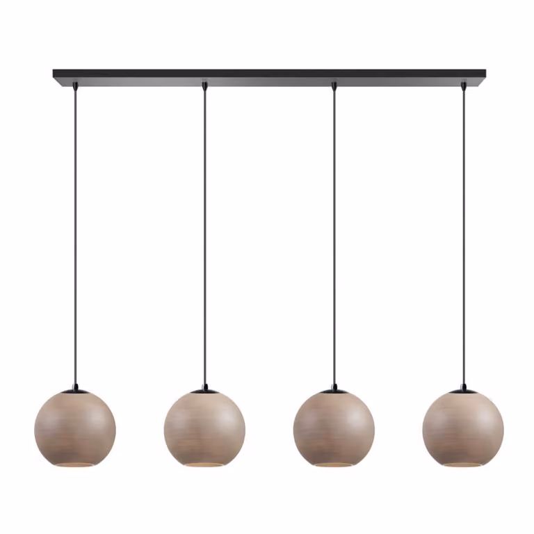 ETH Orb Saturn rechte 4-lichts hanglamp met uniek effect in zwart en beige
