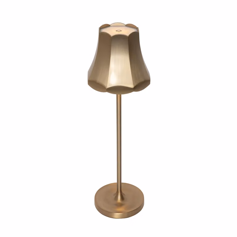 Qazqa Retro tafellamp goud/messing oplaadbaar dimbaar IP44 met LED
