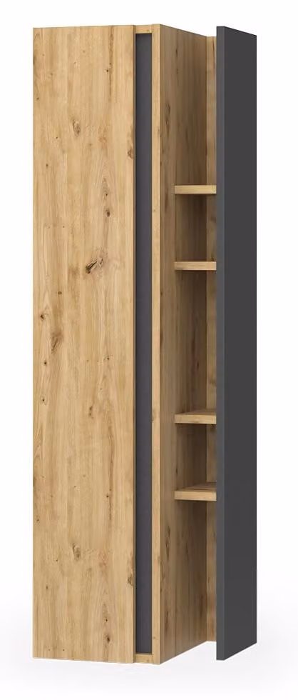 Vicco Edelin Badkamerkast Antraciet/Artisan met 4 opbergvakken, B: 120 cm, H: 35 cm