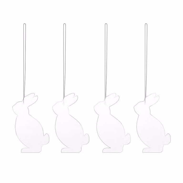 Cooee Design Paashaas decoratieve hangers 4-pack wit