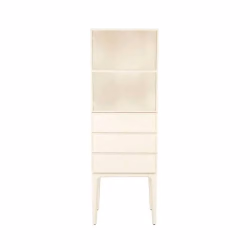 Zuiver Opbergkast June - Eikenhout en Metaal - Beige - B: 60 cm, D: 45 cm, H: 180 cm