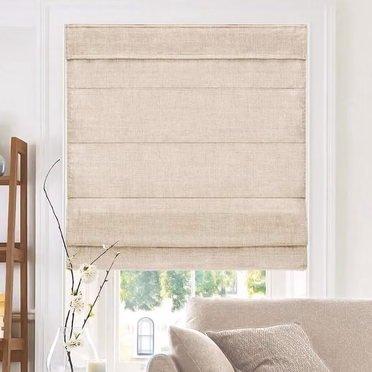 Romeinse vouwgordijnen van Belgisch vlas voor privacy en lichtfiltering, 86 x 163 cm
