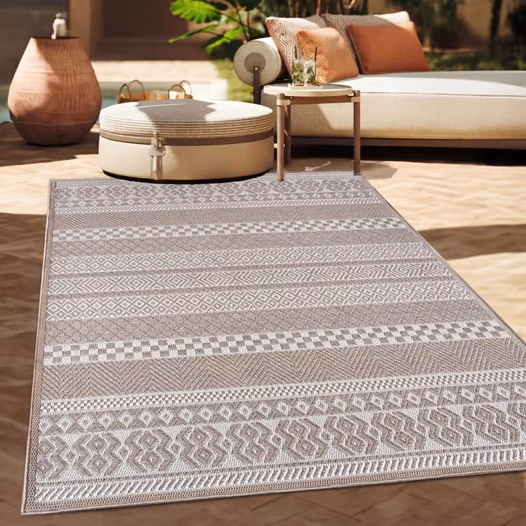 Paco Home Buitenkleed Boho Geometric Design, Weerbestendig, Breedte: 300 cm, Diepte: 400 cm