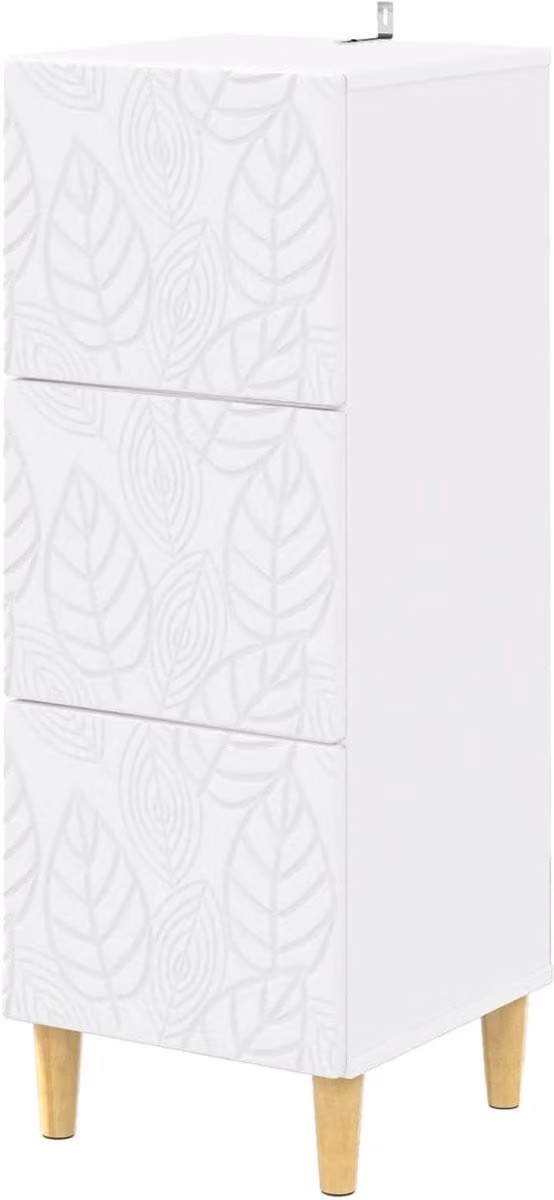 Wit Ladenkast met Vintage Look - Opbergkast met Lades - B/D/H: 33 x 345 x 90 cm