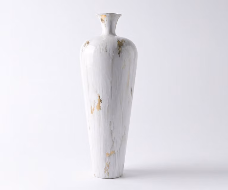 DELIFE Vaas Marvella Handgemaakt Metaal Kintsugi B: 27 cm, D: 27 cm, H: 78 cm