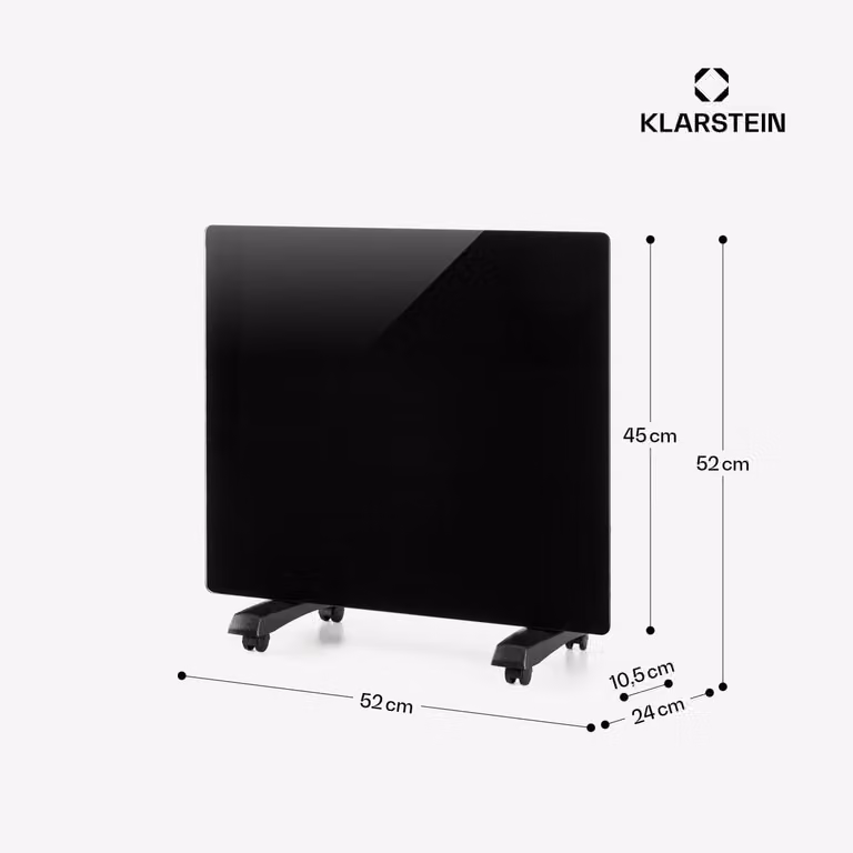 Klarstein Elektrische Convectiekachel met Wielen en Thermostaat, 1000 W