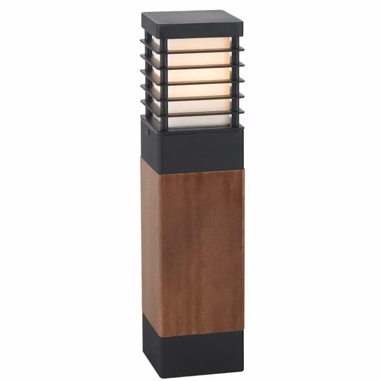 Franssen Selham Tuinverlichting - Zwart en Houtbruin - Hoogte: 49 cm