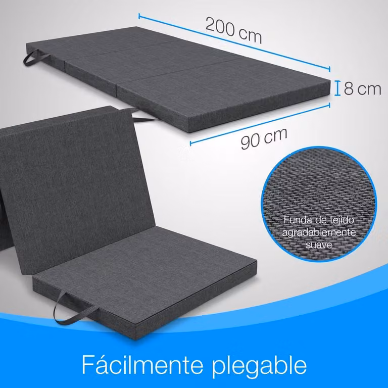 RFWR Opvouwbaar Matras 90x200 cm - 8 cm Dik Futon voor Volwassenen