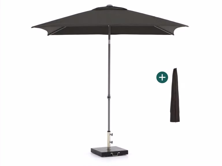 Shadowline Push-up parasol voor balkon van Kees Smit Tuinmeubelen, Breedte: 250 cm, Diepte: 200 cm, Hoogte: 258 cm