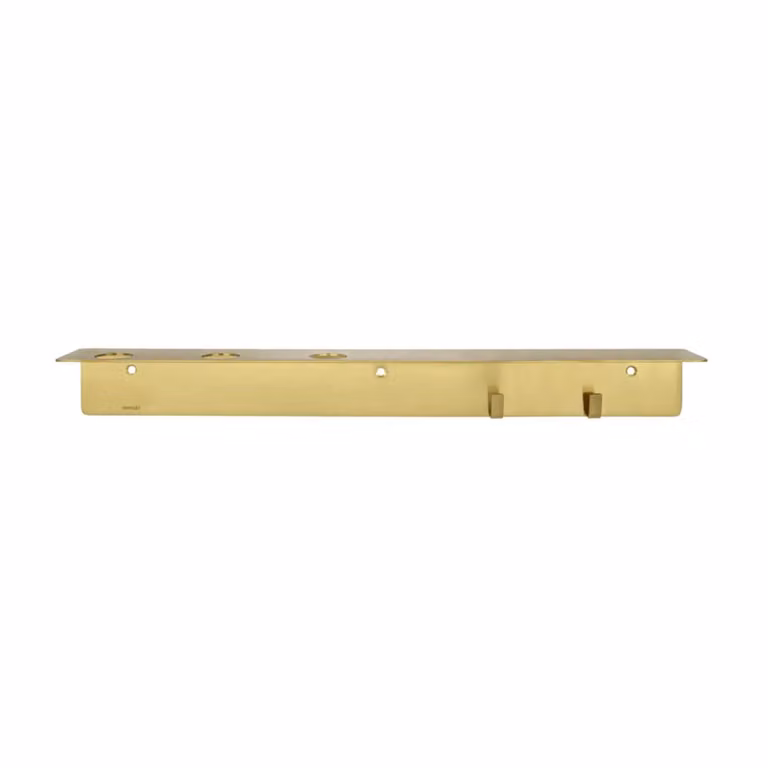 Meraki Wandplank met flessenhanger en haak in Geborsteld Messing en Goud