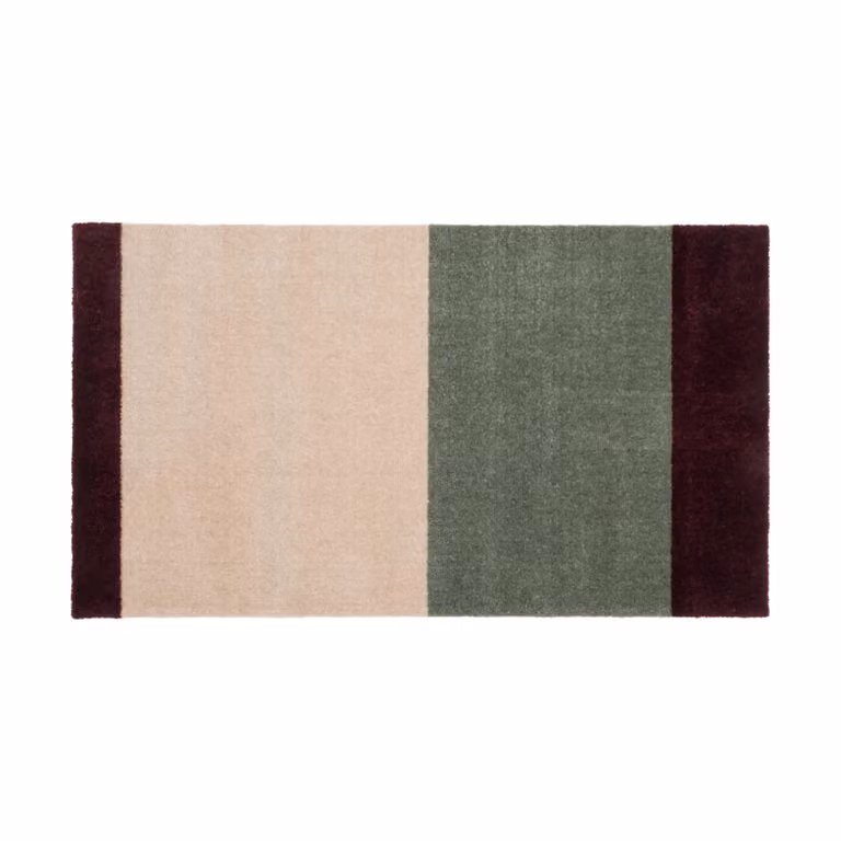 Tica Copenhagen Stripes deurmat horizontaal Green-ivory-bordeaux, Breedte: 90 cm, Diepte: 60 cm