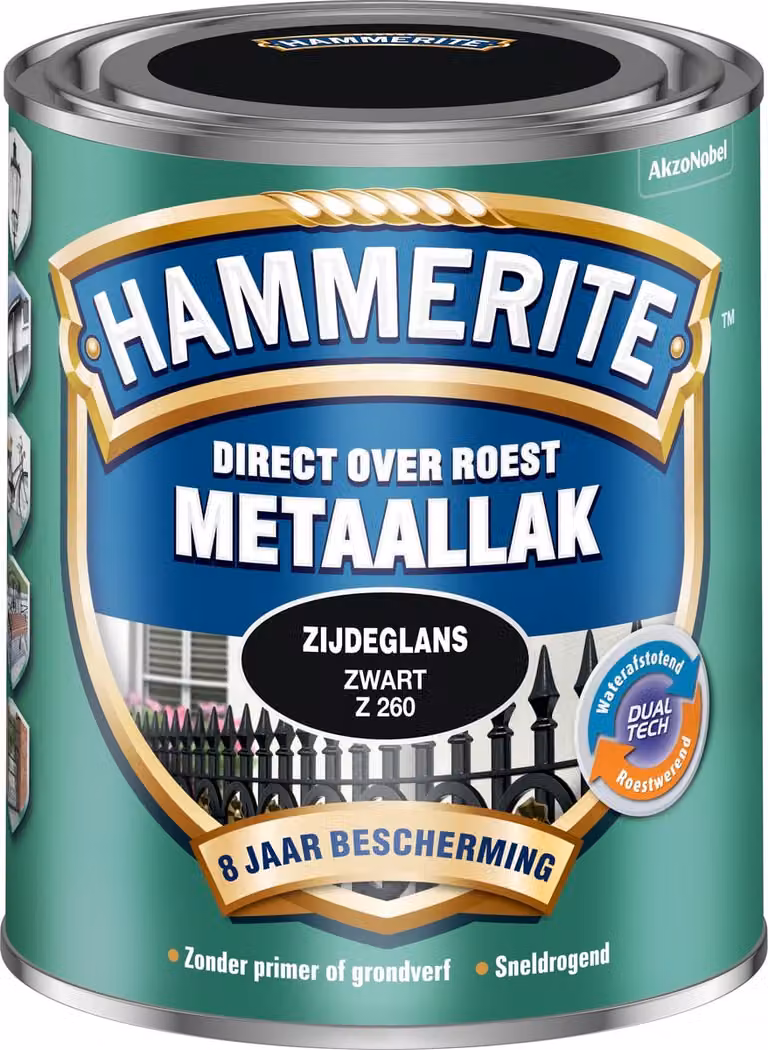 Hammerite Metaallak Zijdeglans Zwart 750 ml