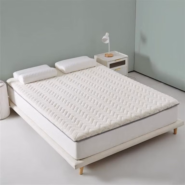 Wit Tatami Matras Japanse Futon met Huidvriendelijke Pluche Stof B/D: 90 x 200 cm