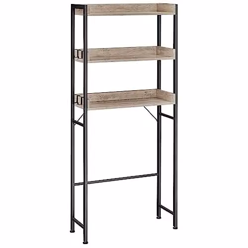 VASAGLE Badkamerplank met 3 open planken en achterpaneel
