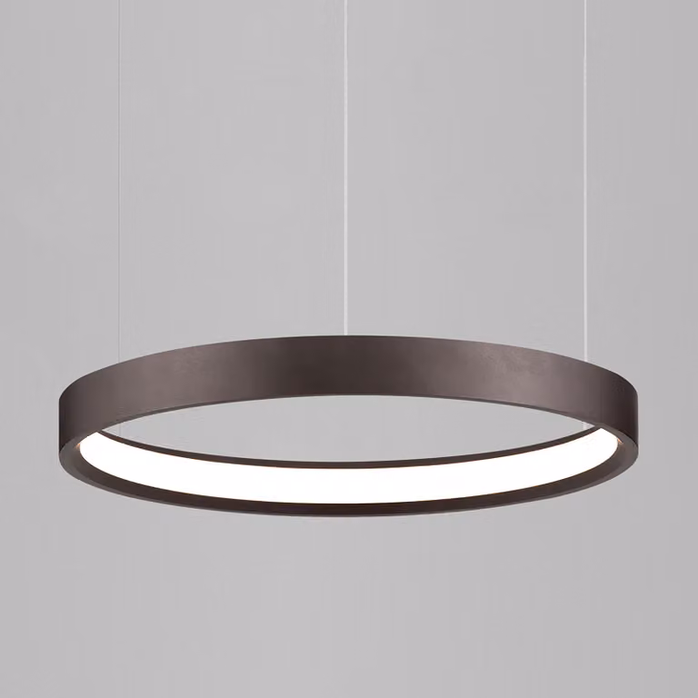 Lyora Perrine moderne hanglamp bruin aluminium met LED, Ø 40 cm