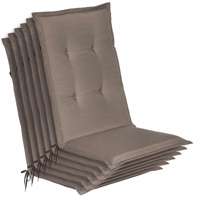Beautissu set van 6 tuinstoelhoezen model Loft HL, kleur taupe, B: 120 cm, D: 50 cm, H: 6 cm