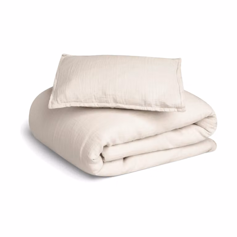 Garbo&Friends Eggshell Muslin beddengoedset junior 100 x 130 cm en 35 x 55 cm