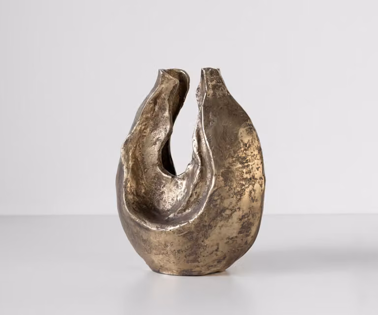 Nexora Handgemaakt Aluminium Sculptuur Oro Antico B: 34 cm, D: 17 cm, H: 40 cm