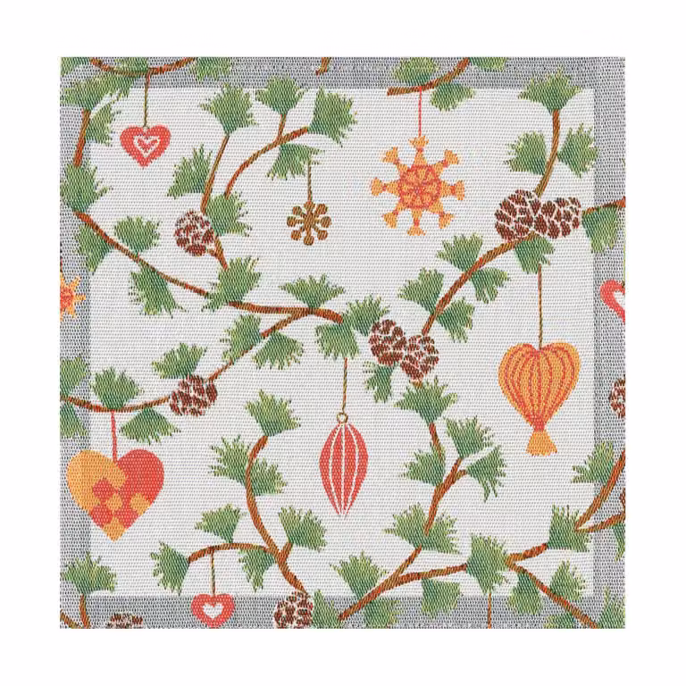 Ekelund Linneväveri Julefröjd stoffen servet Multi, 35 x 35 cm