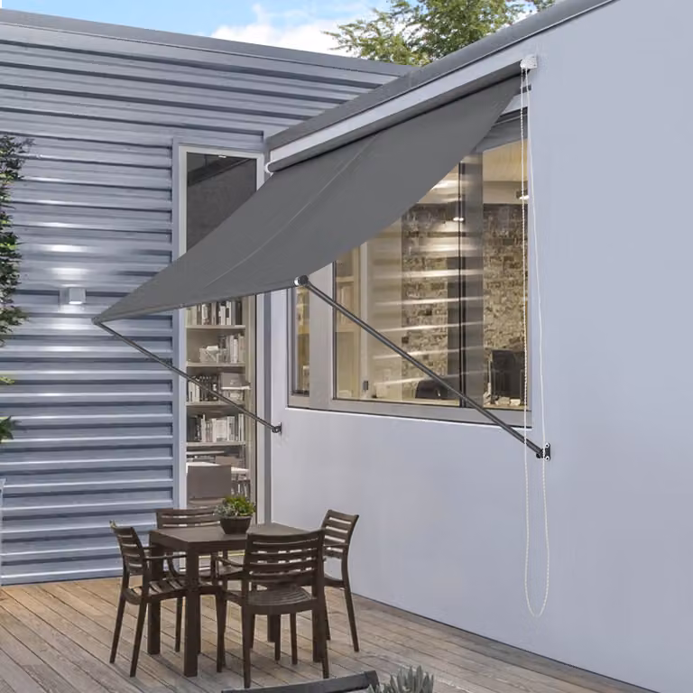 pro.tec Markies voor terras en tuin, grijs, 400 x 120 cm