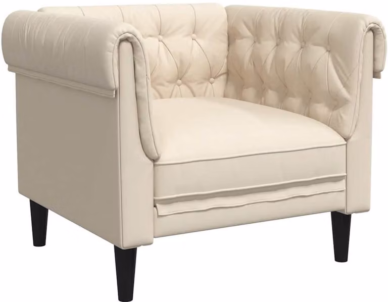 vidaXL Chesterfield-stijl fauteuil van linnen voor volwassenen