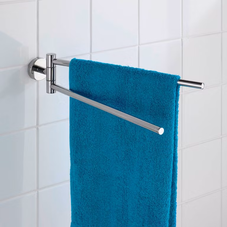 home24 Handdoekhouder Bosio roestvrij staal zilver B: 43 cm, D: 9 cm, H: 6 cm