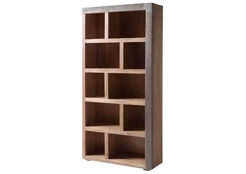 Amsterdam massief houten staande plank acacia beige gelakt B/D/H: 100 x 35 x 204 cm